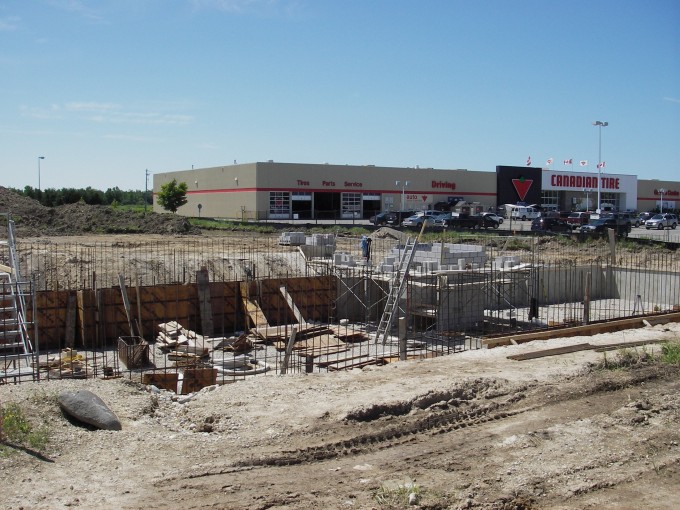 West foundation walls + Elevator shaft cinder blac
