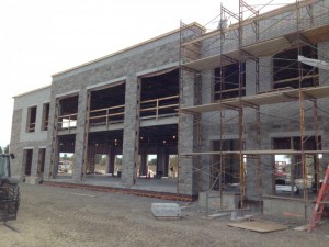 Stone and brick finished on North side